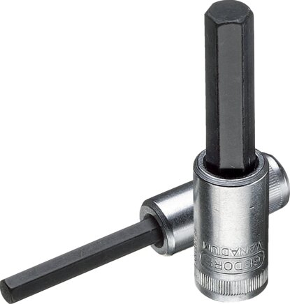 Exemplary representation: Screwdriver bit socket for hexagon socket screws (DIN 7422), long