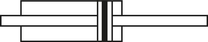 Schematic symbol: continuous piston rod